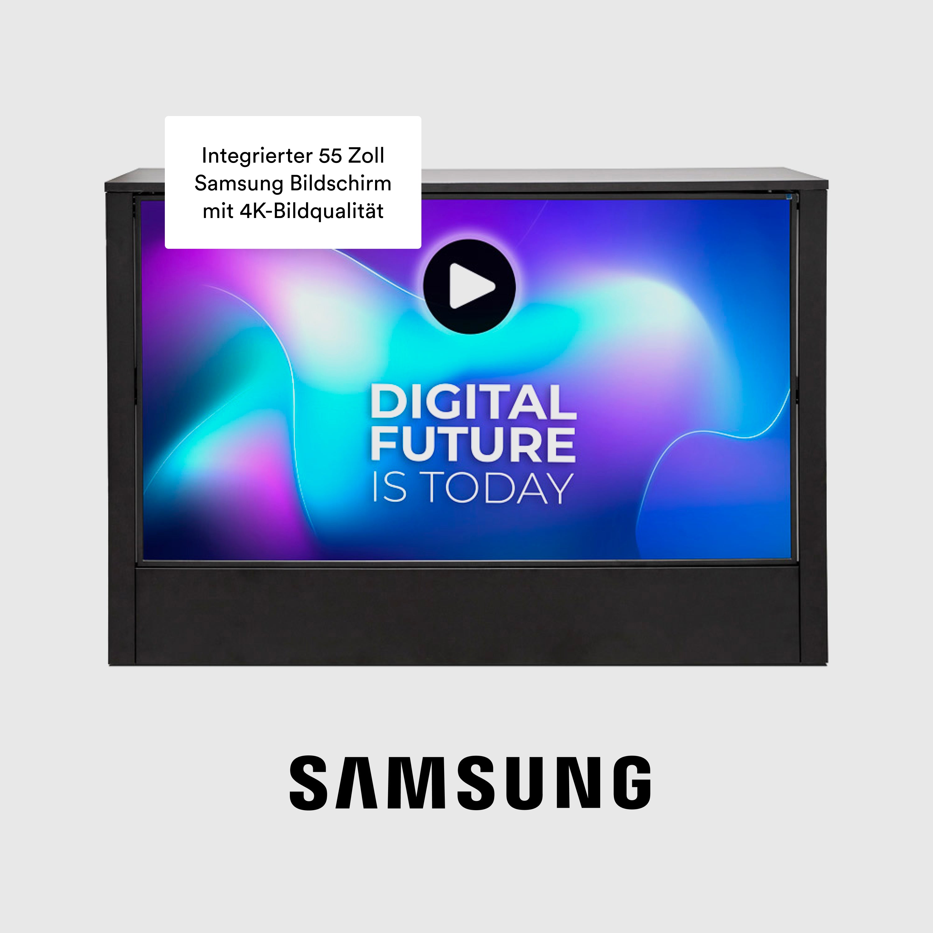 Digitale Messetheke mit Samsung Bildschirm