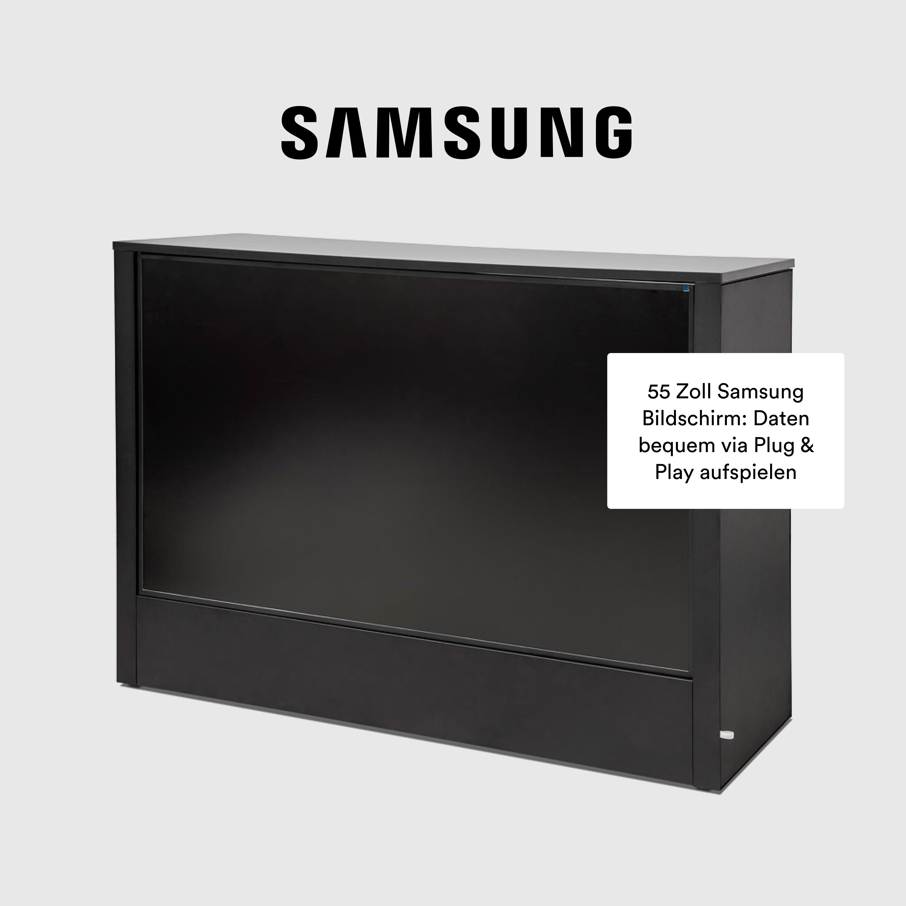Messetheke mit Samsung Bildschirm
