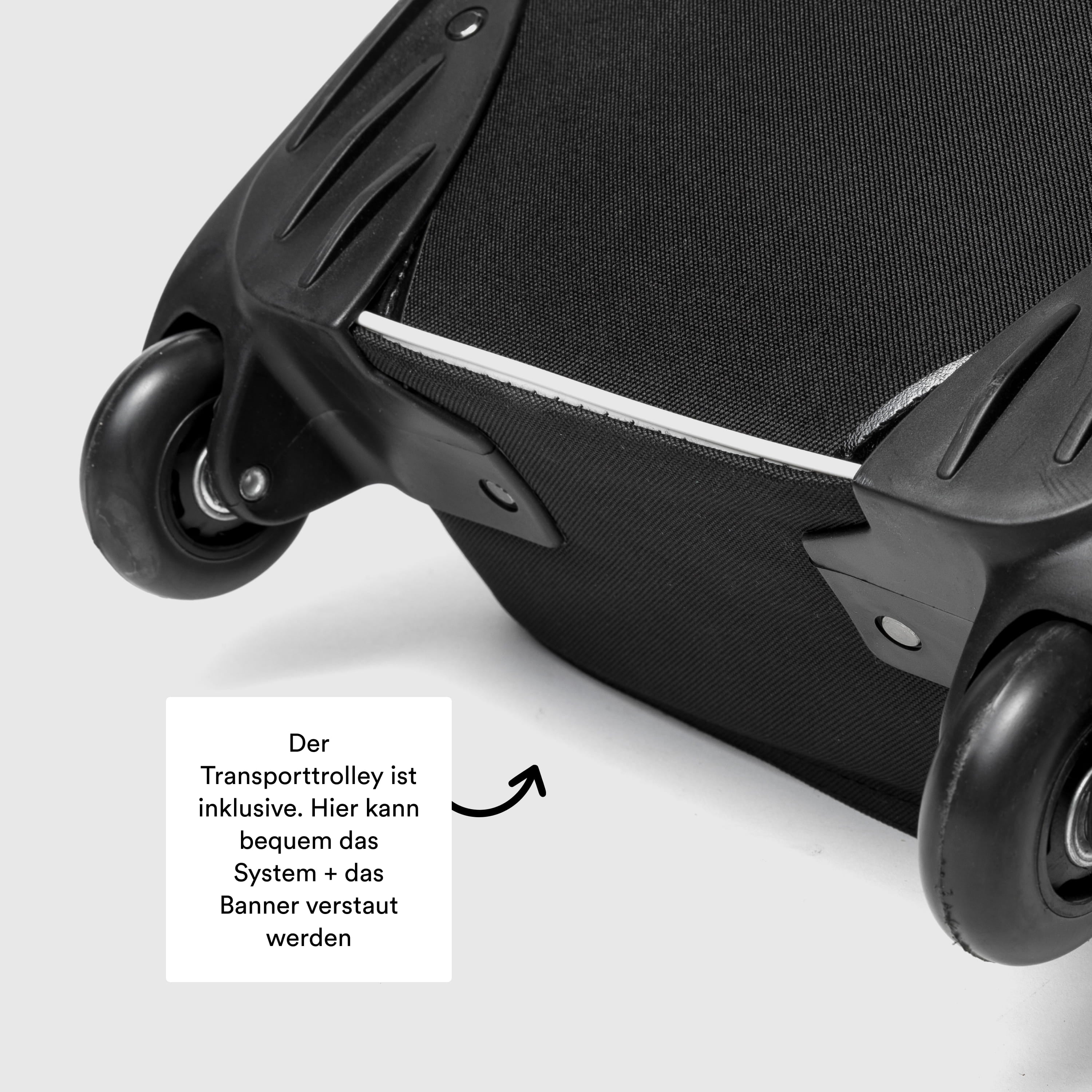 Trolley für gebogene Messewand