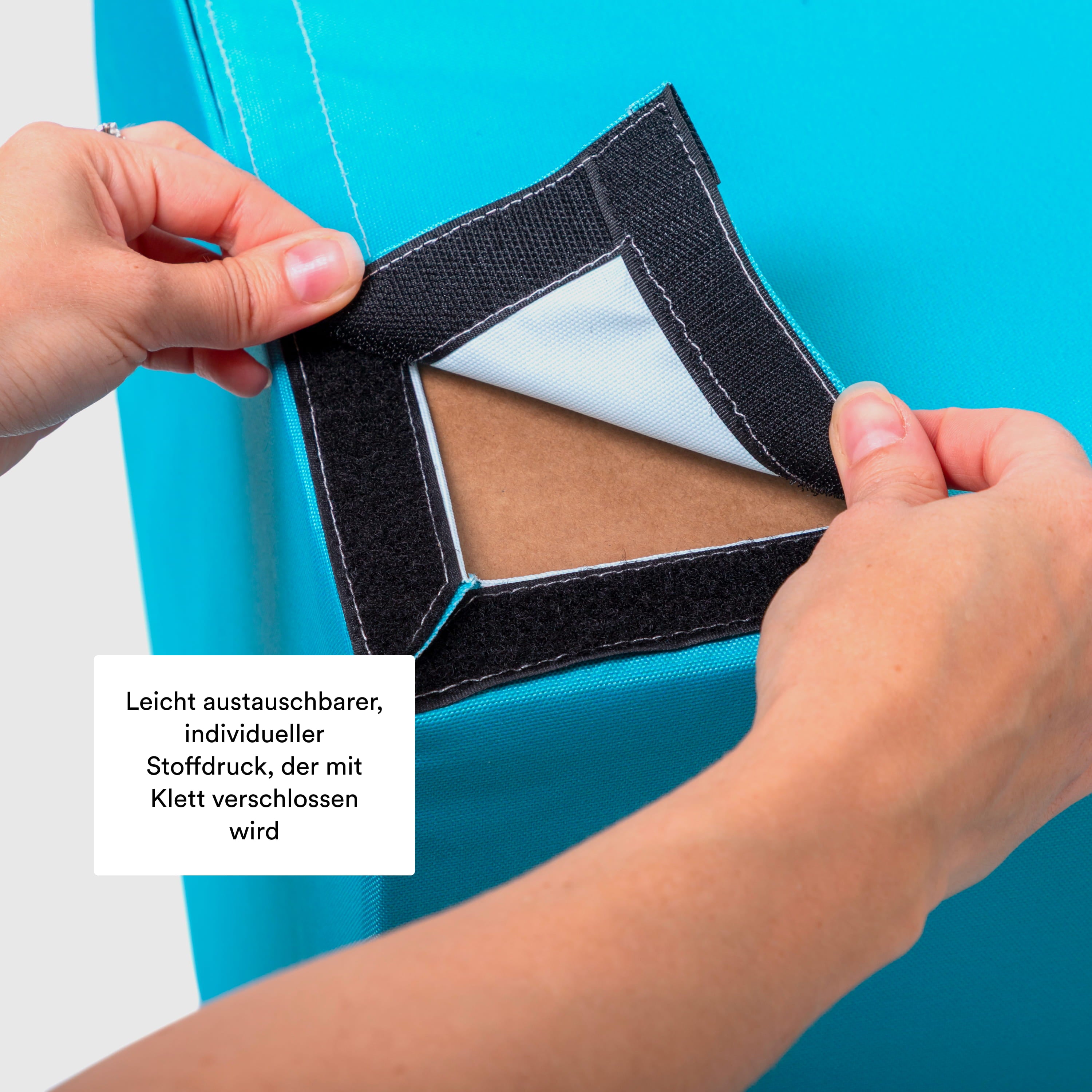 Sitzwürfel Banner mit Klett