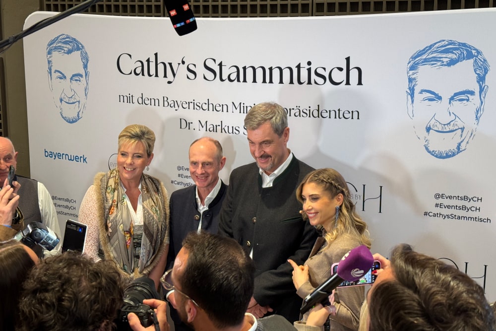 Sponsorenwand Cathy's Stammtisch mit Markus Söder