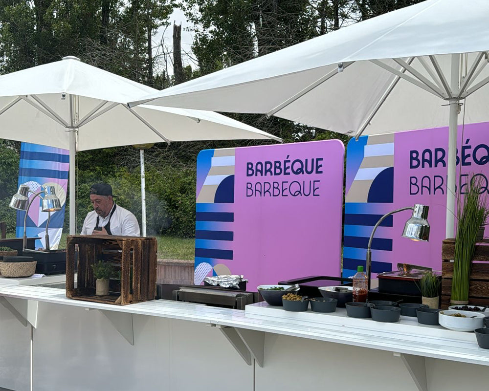 Event Catering Zipperwall Aufsteller