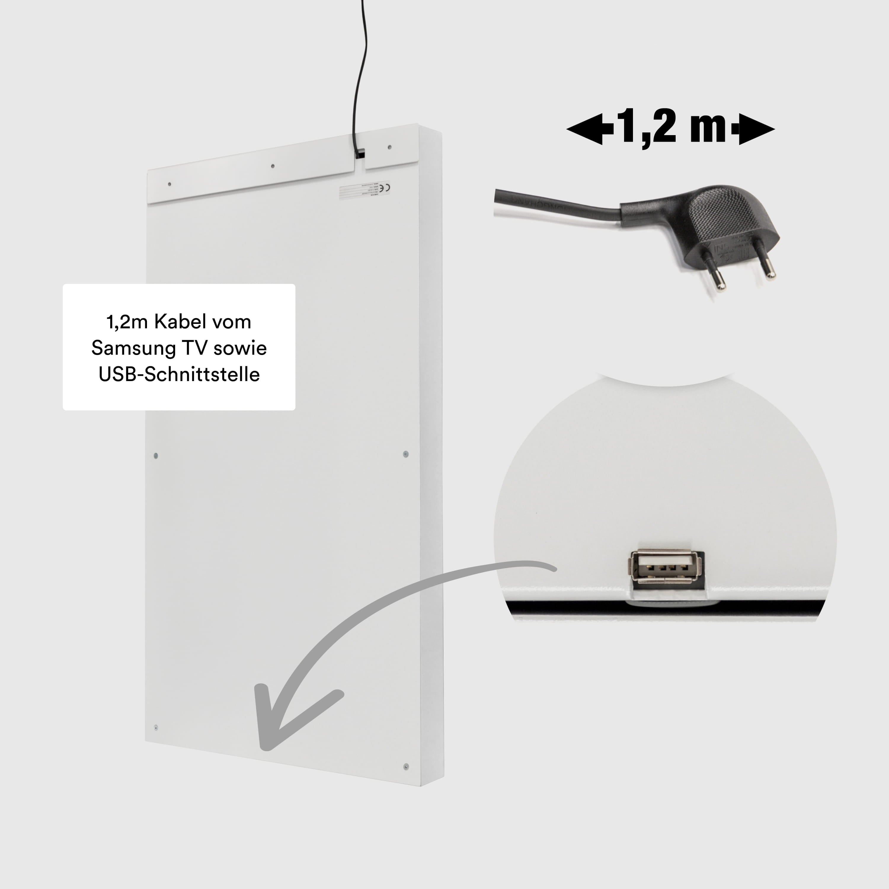 Stromanschluss digitales Panel mit Samsung Screen
