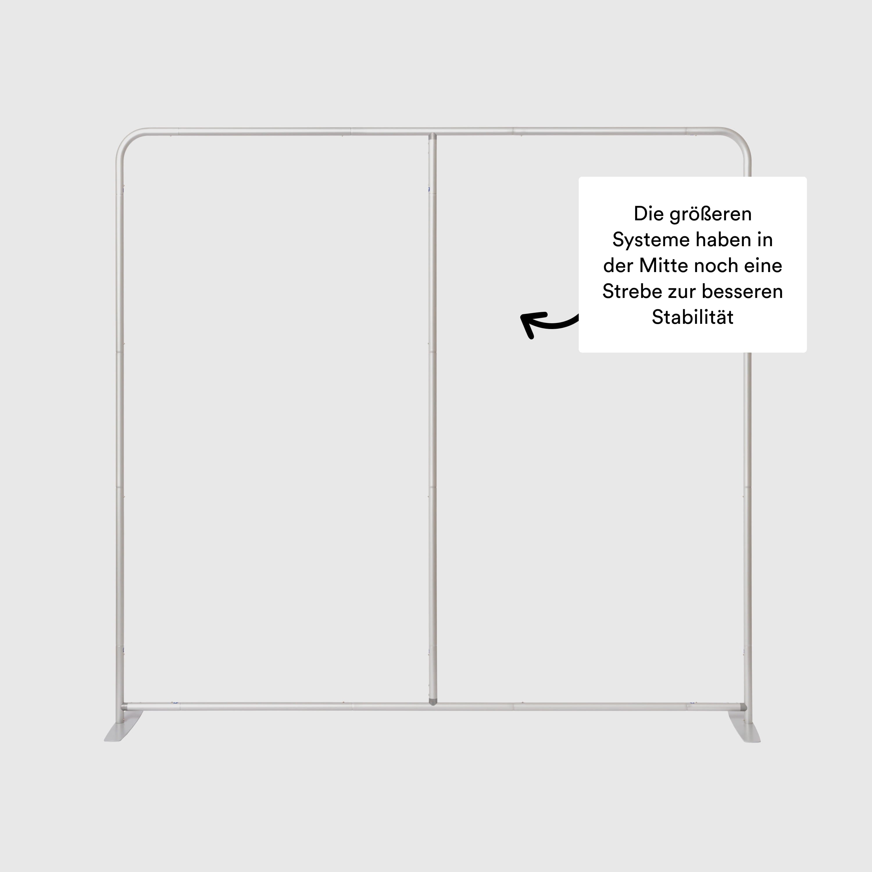 Zipperwall System mit Streben